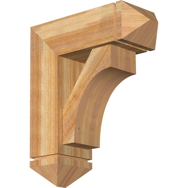 Ekena Millwork Westlake Arts and Crafts Rough Sawn Bracket w/ Offset Brace, Western Red Cedar, 8"W x 22"D x 26"H BKT0806X22X26WTL03RWR - main